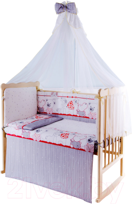 Комплект постельный для малышей Баю-Бай Дружба / К80-Д1 (красный)