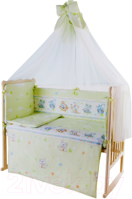 Комплект постельный для малышей Баю-Бай Улыбка К90-У3 (зеленый)