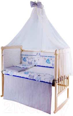 Комплект постельный для малышей Баю-Бай Дружба К90-Д4 (синий)