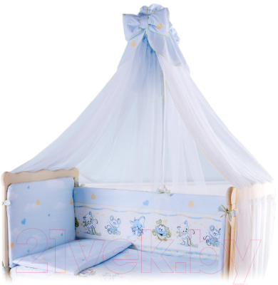 Комплект постельный для малышей Баю-Бай Улыбка К120-У4 (голубой)