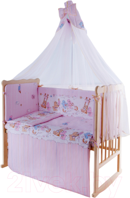 Комплект постельный для малышей Баю-Бай Забава / К120-З1 (розовый)