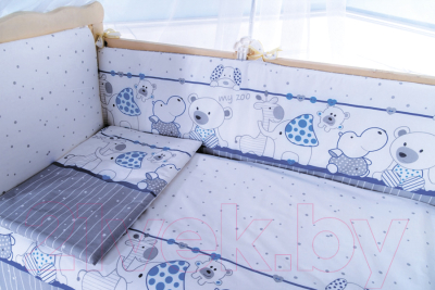 Комплект постельный для малышей Баю-Бай Дружба К120-Д4 (синий)