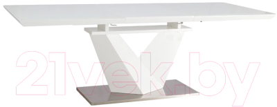 Обеденный стол Signal Alaras III 160-220x90 (белый лак/белый)