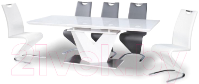 Обеденный стол Signal Alaras III 160-220x90 (белый лак/белый)