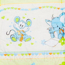 Подушка для малышей Баю-Бай Улыбка ПШ11-У3 (зеленый) - вариации рисунка подушки