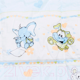 Подушка для малышей Баю-Бай Улыбка ПШ11-У4 (голубой) - вариации рисунка подушки