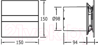 Вентилятор накладной Cata E-100 G BK STD