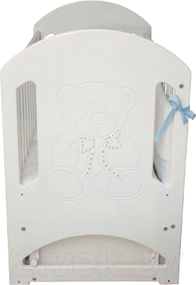 Детская кроватка Верес Соня ЛД8 Мишка со стразами (белый)