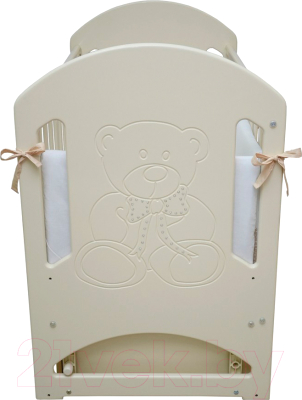 Детская кроватка Верес Соня ЛД8 Мишка со стразами (слоновая кость)