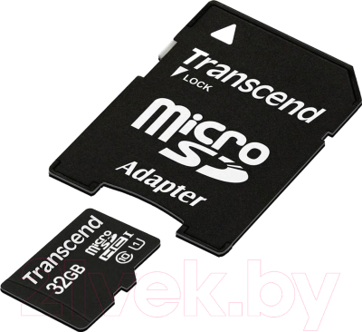 

Карта памяти Transcend, microSDHC Class 10 UHS-I 32GB + адаптер (TS32GUSDU1)