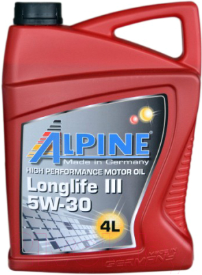 Моторное масло ALPINE Longlife III 5W30 / 0100288 (4л)