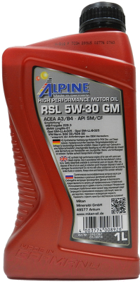 Моторное масло ALPINE RSL 5W30 GM / 0101361 (1л)
