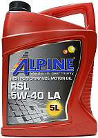 Моторное масло ALPINE RSL 5W40 C3 / 0100172 (5л) - 