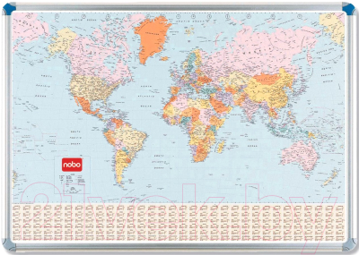 Магнитно-маркерная карта NOBO Карта Мира 32830722 (86.5x123.5)