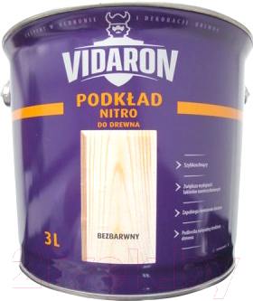 Грунтовка Vidaron Нитро для древесины (3л, бесцветная)
