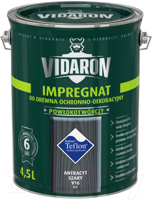Защитно-декоративный состав Vidaron Impregnant V16 Антрацит (4.5л)