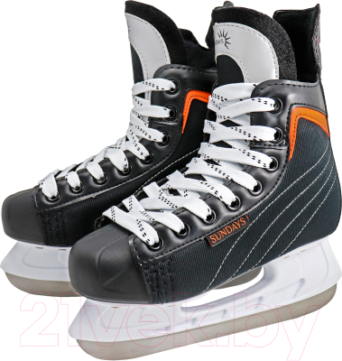 Коньки хоккейные Sundays PW-206G (34, черный/оранжевый)