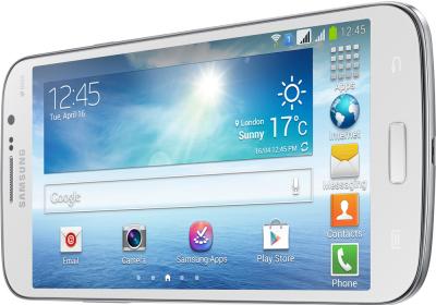 Смартфон Samsung Galaxy Mega 5.8 Duos / I9152 (белый) - вид лежа вполоборота