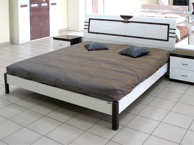 Двуспальная кровать Королевство сна Paola-004 160x200 (белый глянец/венге) - общий вид