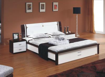 Двуспальная кровать Королевство сна Paola-006 150x200 (белый глянец/венге) - в интерьере