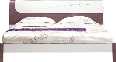 Двуспальная кровать Королевство сна Bellezza-001 160x200 сиреневая с белым (с основанием) - общий вид