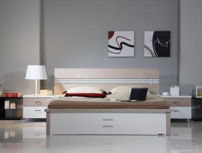Двуспальная кровать Королевство сна Silvana-005 160x200 (светло-кофейная с белым) - в интерьере