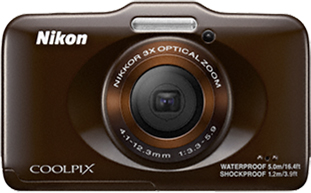 Компактный фотоаппарат Nikon Coolpix S31 Brown - вид спереди