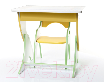 Комплект мебели с детским столом Tech Kids Буквы-цифры 14-327 (салатовый и желтый)