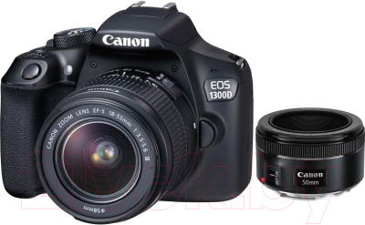 Зеркальный фотоаппарат Canon EOS 1300D Double Kit 18-55mm + 50mm f/1.8 STM (1160C083)