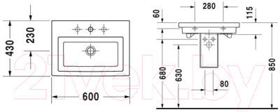 Умывальник Duravit 2ND Floor (0491600000)