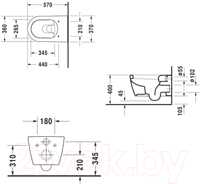 Унитаз подвесной Duravit ME by Starck 2528090000