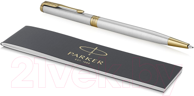 Ручка шариковая имиджевая Parker Sonnet Core Slim Stainless Steel GT 1931508