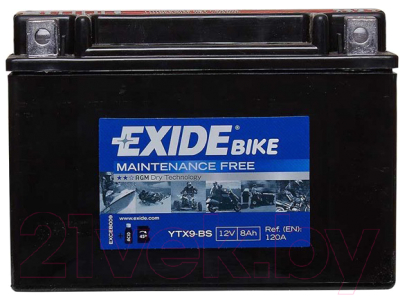 Мотоаккумулятор Exide ETX9-BS (8 А/ч)