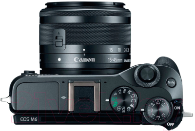 Беззеркальный фотоаппарат Canon EOS M6 Kit 15-45mm IS STM / 1724C043AA (черный)