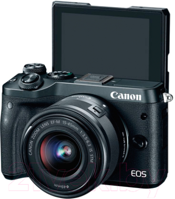 Беззеркальный фотоаппарат Canon EOS M6 Kit 15-45mm IS STM / 1724C043AA (черный)