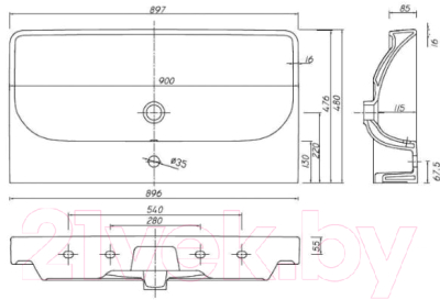 Умывальник Kolo Traffic L91190900 (90x48)