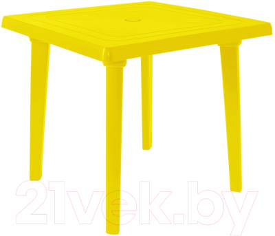 Стол пластиковый Алеана Квадратный 80x80 / 100012 (желтый)