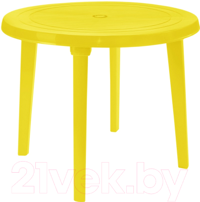 Стол пластиковый Алеана Круглый D90 (желтый)