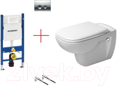 Унитаз подвесной с инсталляцией Duravit Set D-Code Rimmless 45700900A1 + 458124211