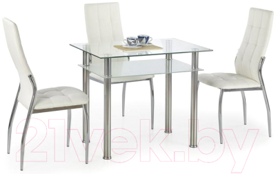Обеденный стол Halmar Lester 90x60 (прозрачный/молочный)