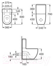 Унитаз напольный Roca N-Meridian Comp 7342248000