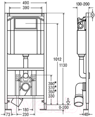 Унитаз подвесной с инсталляцией Duravit Set D-Code 45351900A1 + 606664