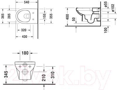 Унитаз подвесной с инсталляцией Duravit Set Durastyle 45620900A1 + 111300005