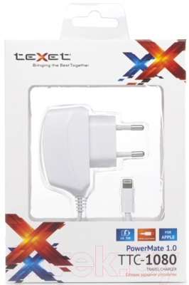 Зарядное устройство сетевое Texet PowerMate TTC-1080 (белый)