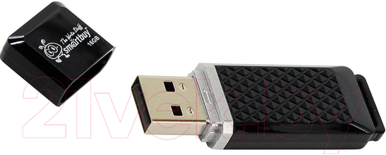 USB flash накопитель SmartBuy Quartz Black 16Gb (SB16GBQZ-K) — фото 2