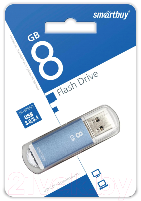Usb flash накопитель SmartBuy V-Cut Blue 8Gb (SB8GBVC-B)