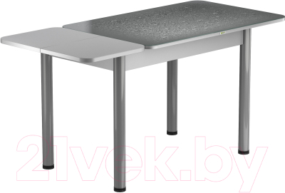 Обеденный стол Васанти Плюс ПРФ 110/153x70/Р/ОА (алюминий/капли серые)