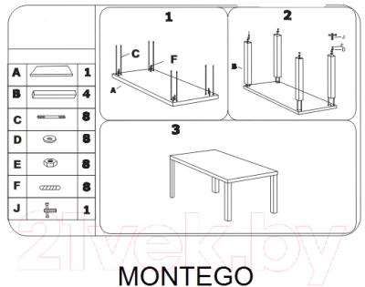 Обеденный стол Signal Montego 80x120 (белый лак)