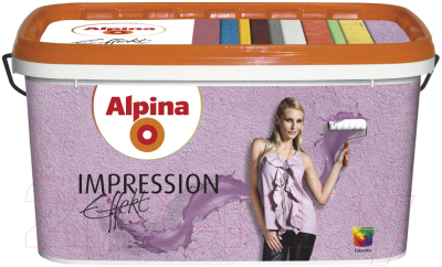 

Краска декоративная Alpina, Белый, Effekt Impression Weiss