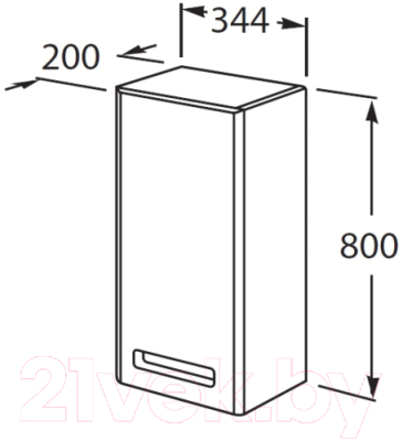 Шкаф-полупенал для ванной Roca The Gap / ZRU9302694 (бежевый)